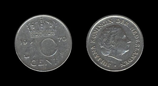 Netherlands Nizozemska 10 Cents 1970 – Juliana