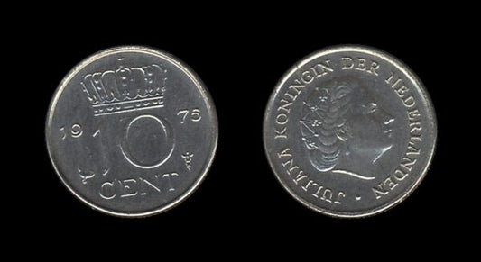 Netherlands Nizozemska 10 Cents 1975 – Juliana