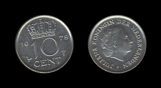 Netherlands Nizozemska 10 Cents 1978 – Juliana