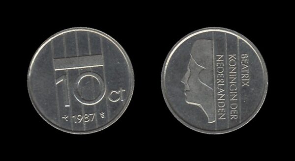 Netherlands Nizozemska 10 Cents 1987 – Beatrix