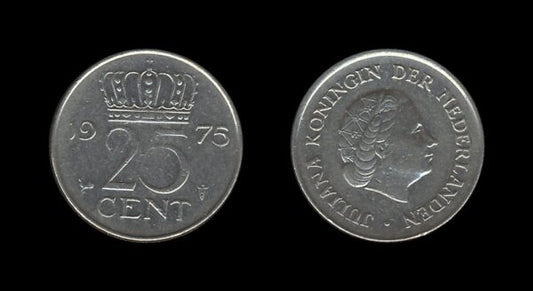 Netherlands Nizozemska 25 Cents 1975 – Juliana