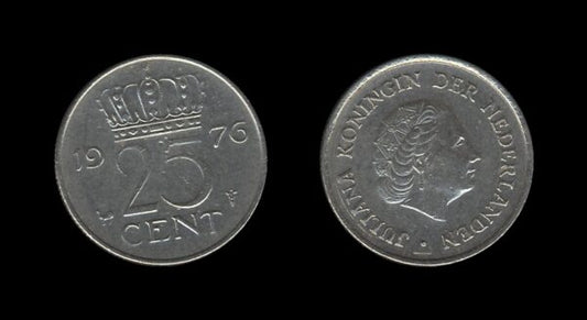 Netherlands Nizozemska 25 Cents 1976 – Juliana