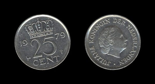 Netherlands Nizozemska 25 Cents 1979 – Juliana