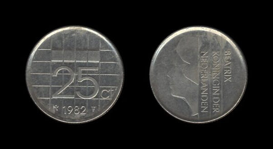 Netherlands Nizozemska 25 Cents 1982 – Beatrix