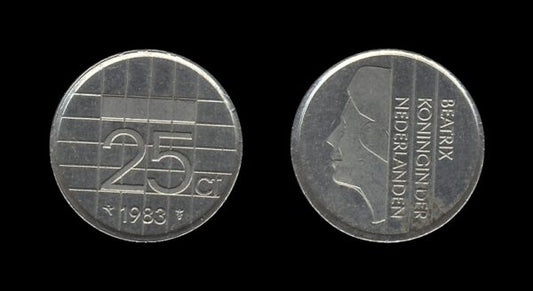 Netherlands Nizozemska 25 Cents 1983 – Beatrix