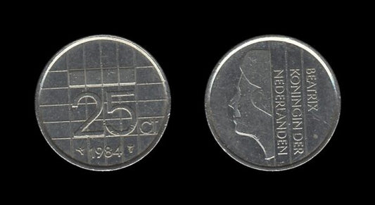 Netherlands Nizozemska 25 Cents 1984 – Beatrix