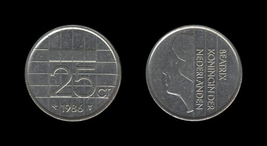 Netherlands Nizozemska 25 Cents 1986 – Beatrix