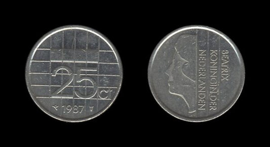 Netherlands Nizozemska 25 Cents 1987 – Beatrix