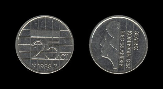 Netherlands Nizozemska 25 Cents 1988 – Beatrix