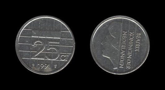 Netherlands Nizozemska 25 Cents 1991 – Beatrix