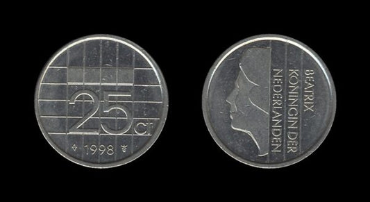 Netherlands Nizozemska 25 Cents 1998 – Beatrix