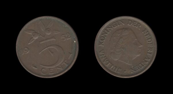 Netherlands Nizozemska 5 Cents 1952 – Juliana