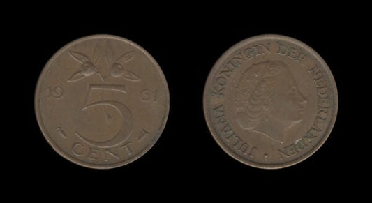 Netherlands Nizozemska 5 Cents 1961 – Juliana