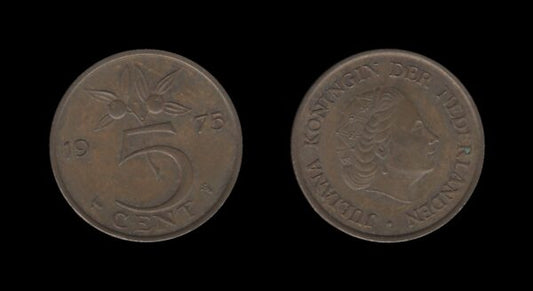 Netherlands Nizozemska 5 Cents 1975 – Juliana