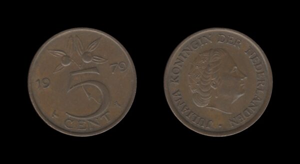 Netherlands Nizozemska 5 Cents 1979 – Juliana