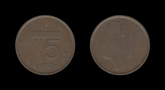 Netherlands Nizozemska 5 Cents 1987 – Beatrix