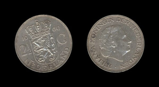 Netherlands Nizozemska 2.5 Gulden 1960 – Juliana