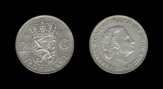 Netherlands Nizozemska 2.5 Gulden 1961 – Juliana