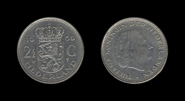 Netherlands Nizozemska 2.5 Gulden 1969 – Juliana