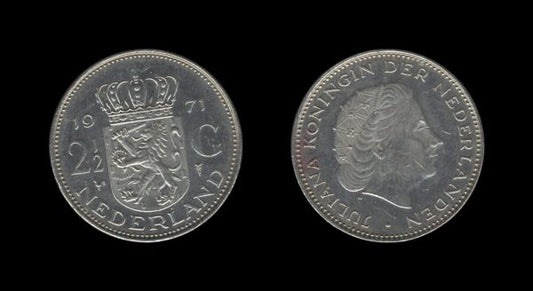 Netherlands Nizozemska 2.5 Gulden 1971 – Juliana