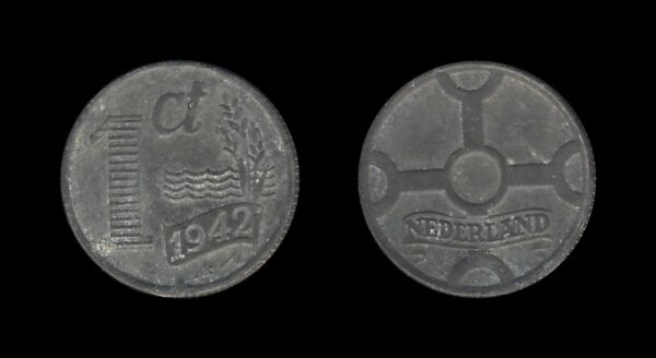 Netherlands Nizozemska 1 Cent 1942 – German Occupation