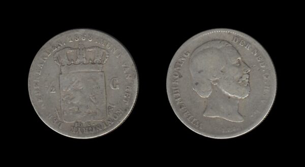 Netherlands Nizozemska 1/2 Gulden 1868 – Willem III