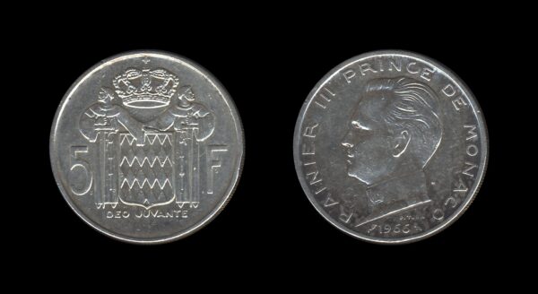 Monaco Monako 5 Francs 1966 – Rainier III