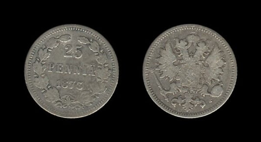 Finland Finska 25 Pennia 1873