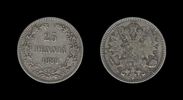 Finland Finska 25 Pennia 1889