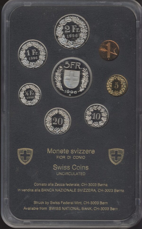 Switzerland Švicarska Unc Set 1996