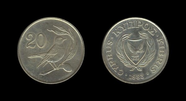 Cyprus Cipar 20 Cents 1983