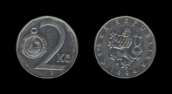 Czech Republic Češka 2 Koruny 1994 (Leaf)