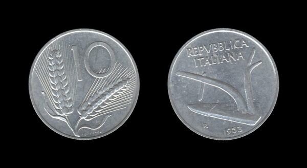 Italy Italija 10 Lire 1953