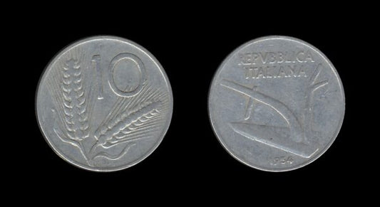 Italy Italija 10 Lire 1954