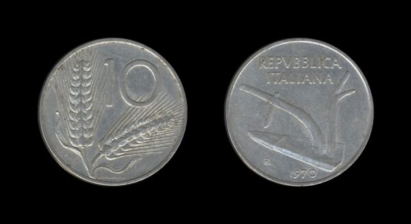 Italy Italija 10 Lire 1970