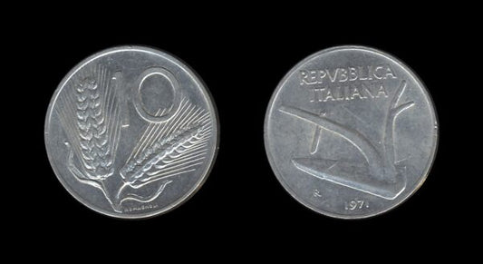 Italy Italija 10 Lire 1971