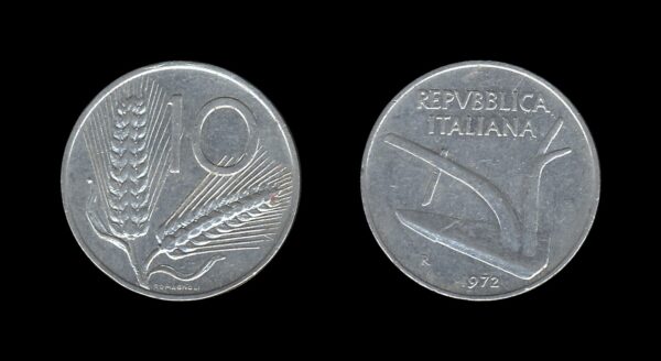 Italy Italija 10 Lire 1972