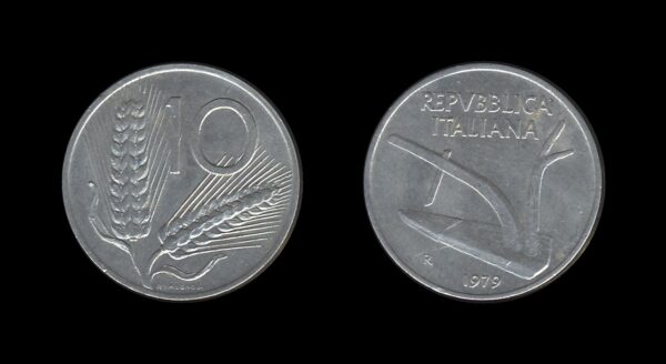 Italy Italija 10 Lire 1979