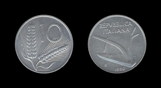 Italy Italija 10 Lire 1989