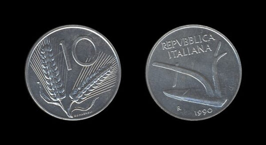 Italy Italija 10 Lire 1990