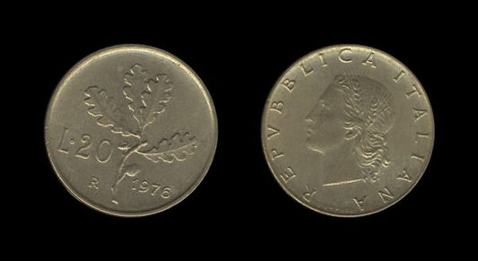 Italy Italija 20 Lire 1976