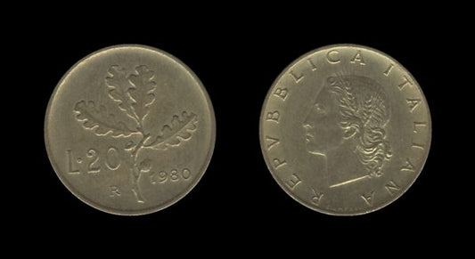 Italy Italija 20 Lire 1980