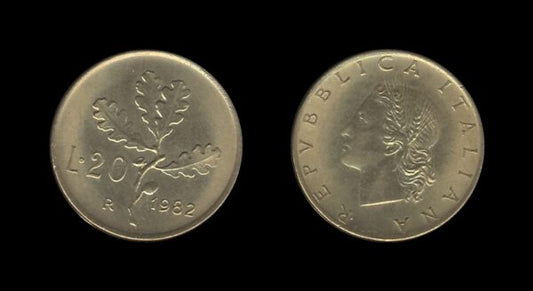 Italy Italija 20 Lire 1982