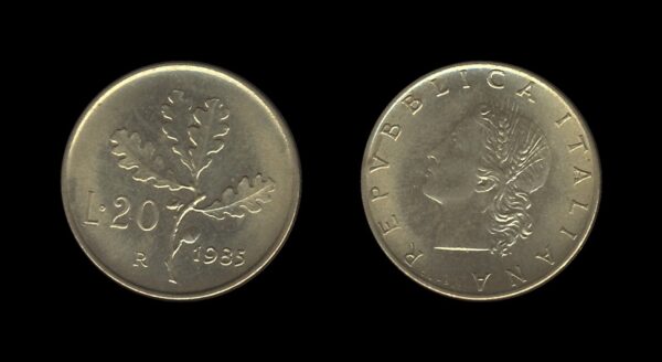 Italy Italija 20 Lire 1985