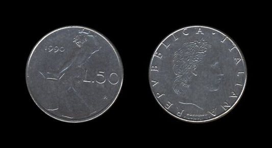 Italy Italija 50 Lire 1990