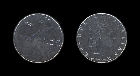 Italy Italija 50 Lire 1991