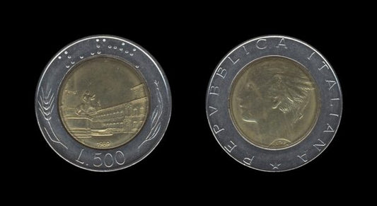 Italy Italija 500 Lire 1989