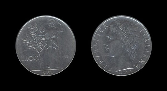 Italy Italija 100 Lire 1965