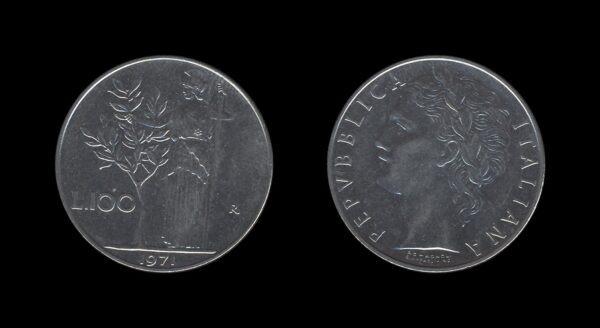 Italy Italija 100 Lire 1971