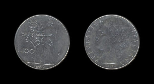 Italy Italija 100 Lire 1989